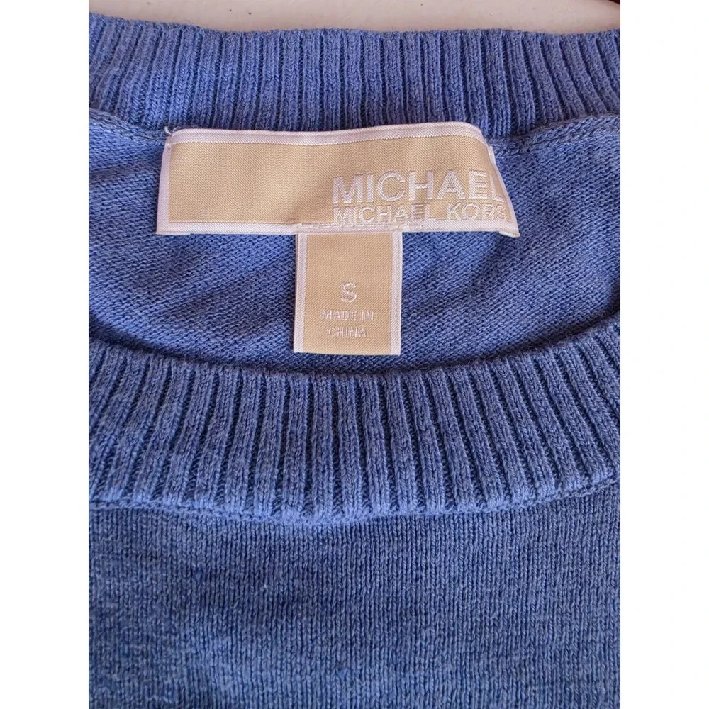 NWOT MK Michael Kors Blue Bell Sleeve Sweater S Small Hippie Boho